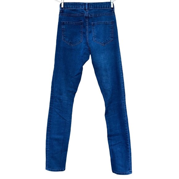 H&M Dark Blue Skinny Mid Rise Stretch Jeans Size 4 - Picture 7 of 11